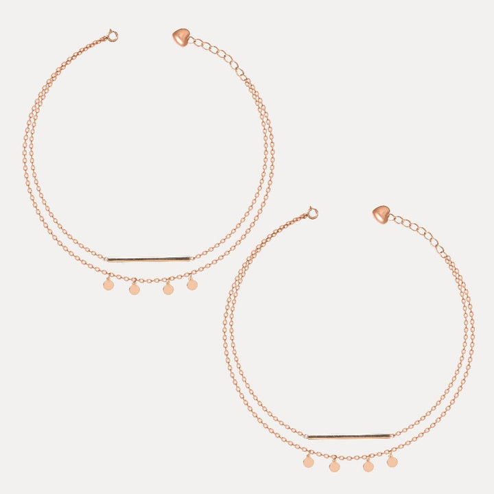 925 Sterling Golden Minimal Droplet Anklet for Women - tassyasilver.com