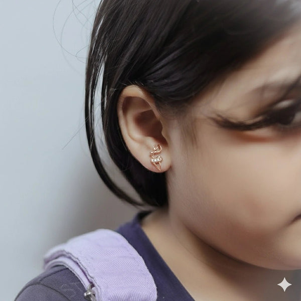 925 Sterling Rose Gold Antler Studs for Baby - tassyasilver.com