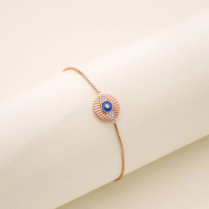 925 Sterling Rose Radiance Evil Eye Bracelet for Women - tassyasilver.com