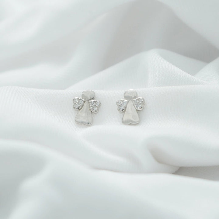925 Sterling Silver Angel Wing Studs for Baby - tassyasilver.com