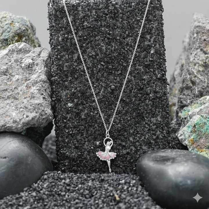 925 Sterling Silver Ballerina Sparkle Chain Pendant for Women - tassyasilver.com