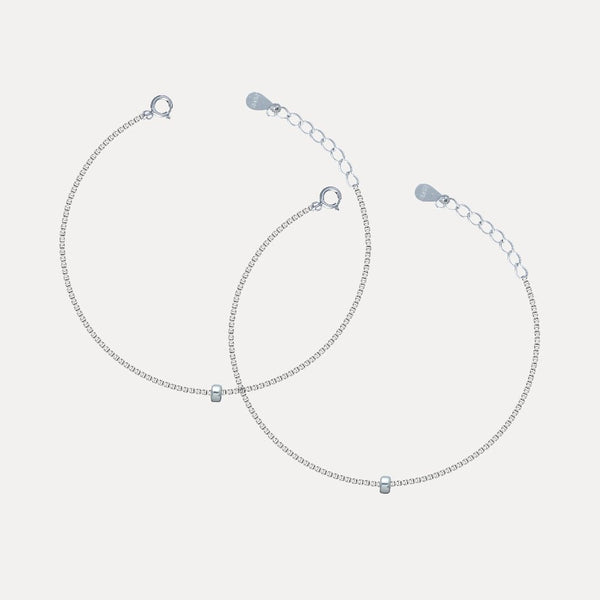 925 Silver Beaded Minimal Anklet