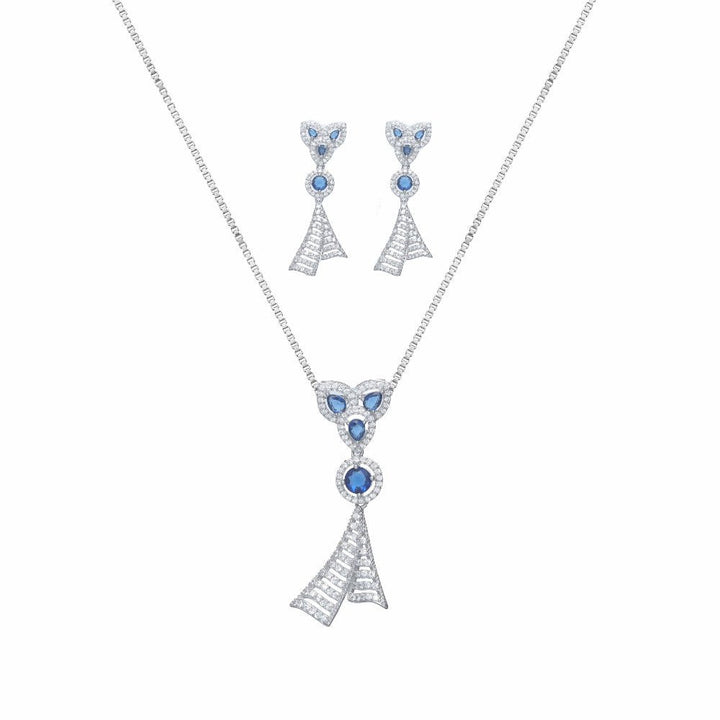 925 Sterling Silver Blue Elegance Chain Pendant Top for Women - tassyasilver.com