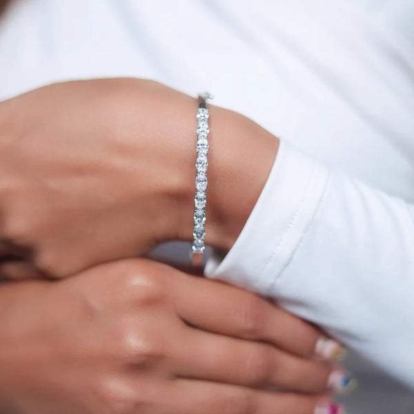 925 Sterling Silver Classic Glow Kada For Women - tassyasilver.com