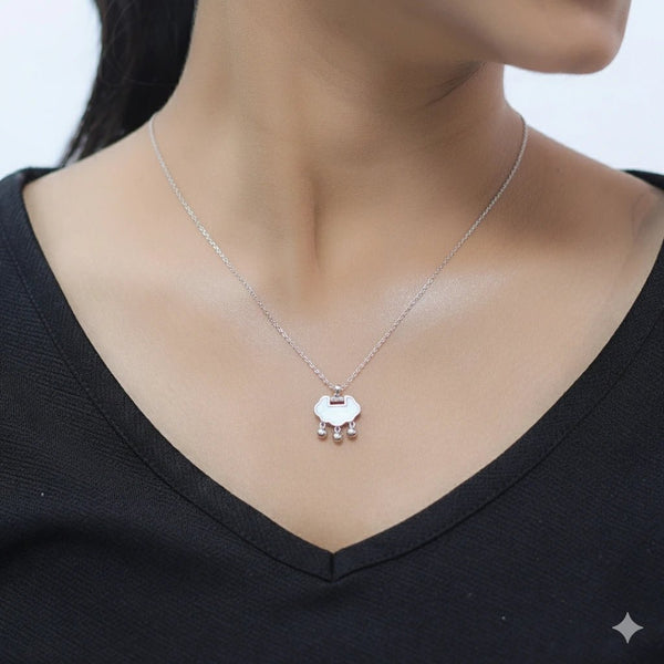 925 Sterling Silver Cloud Charm Chain Pendant for Women - tassyasilver.com