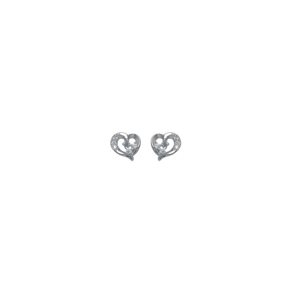 925 Silver Crystal Heartbeat Baby Studs
