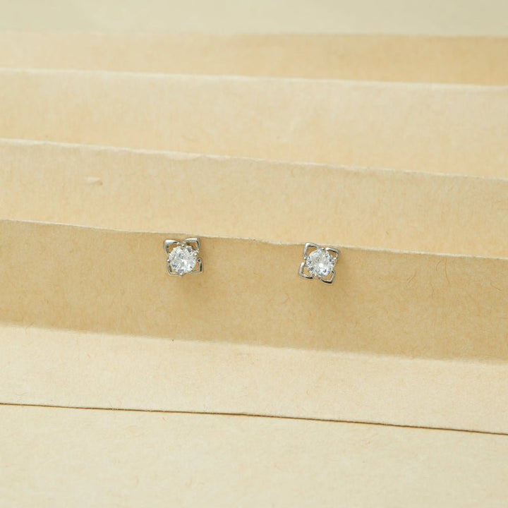 925 Sterling Silver Cushion Cut Studs for Baby - tassyasilver.com