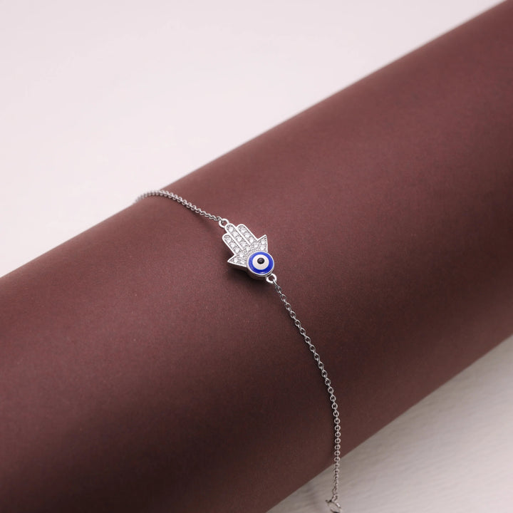 925 Sterling Silver Divine Hamsa Bracelet for Women - tassyasilver.com