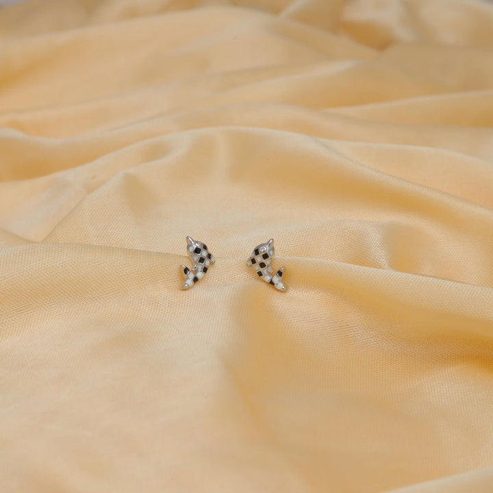 925 Sterling Silver Dolphin Dash Studs for Baby - tassyasilver.com