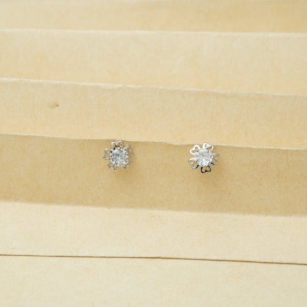 925 Sterling Silver Floral Aura Earrings for Baby - tassyasilver.com