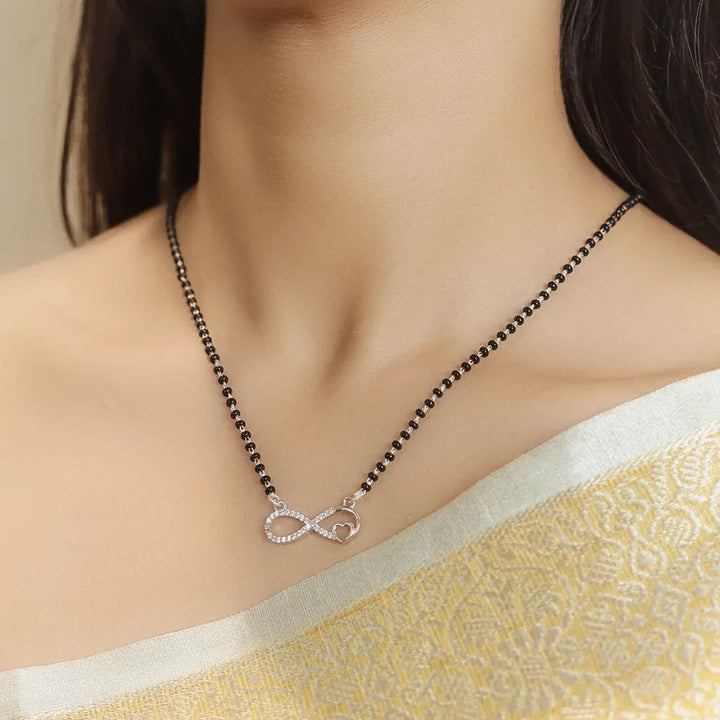 925 Sterling Silver Forever in Love Mangalsutra for Women - tassyasilver.com