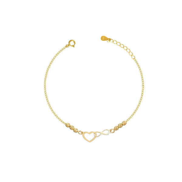 925 Silver Gold Heartlink Infinity Bracelet