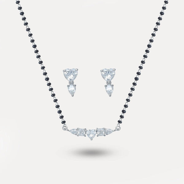 925 Silver Heartline Spark Mangalsutra Set