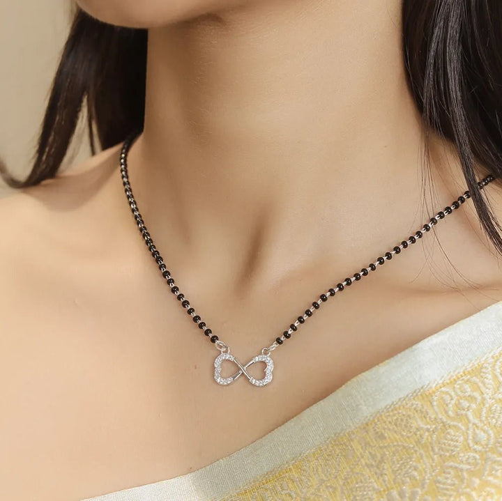 925 Sterling Silver Infinite Hearts Mangalsutra for Women - tassyasilver.com