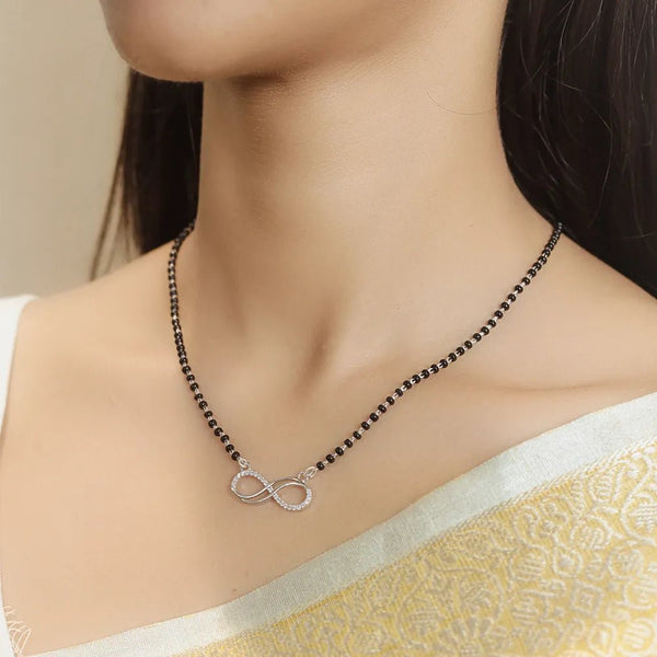 925 Sterling Silver Infinity Mangalsutra for Women - tassyasilver.com