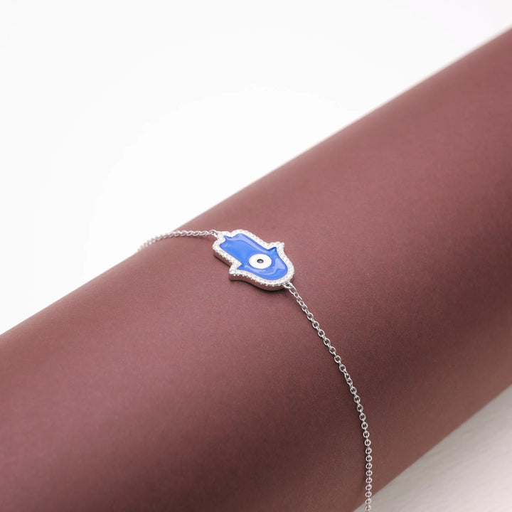 925 Sterling Silver Ocean Hamsa Bracelet for Women - tassyasilver.com