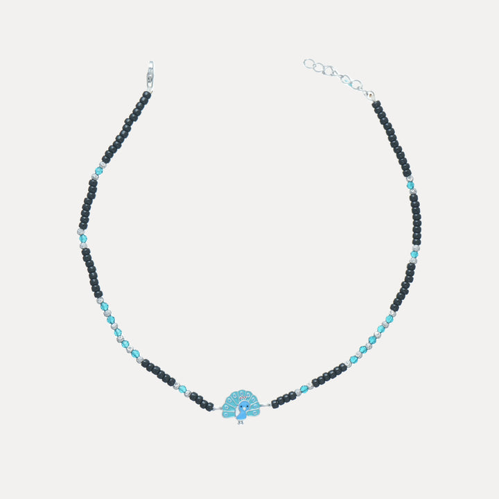 925 Sterling Silver Peacock Anklet for Women - tassyasilver.com