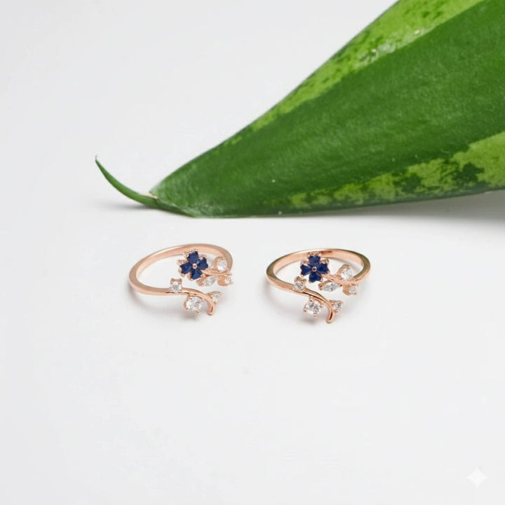 925 Sterling Silver Rose Gold Bloom Toe Rings for Women & Girls – Pack of 2 - tassyasilver.com