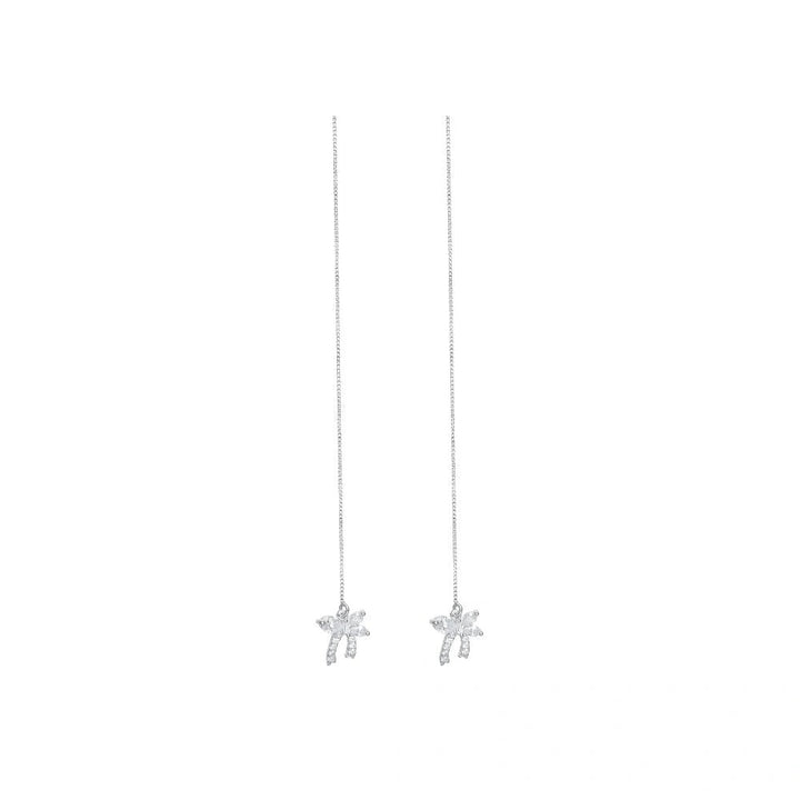 925 Sterling Silver Rosy Flutter Threader Earrings for Women - tassyasilver.com