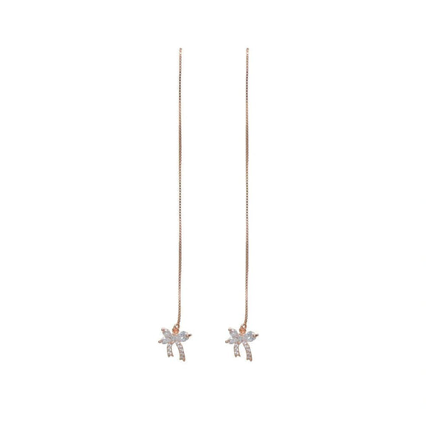 925 Silver Rosy Flutter Threader Earrings