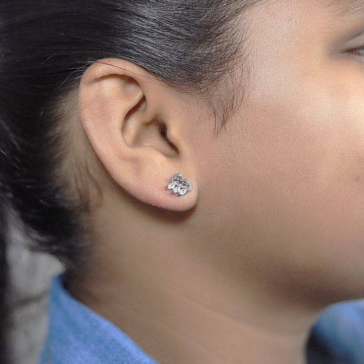 925 Sterling Silver Serene Swan Feather Studs for Baby - tassyasilver.com