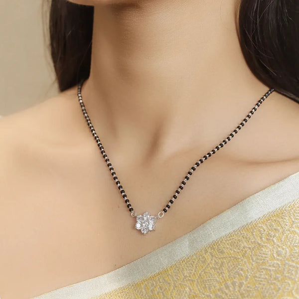 925 Sterling Silver Starlight Cluster Mangalsutra for Women - tassyasilver.com