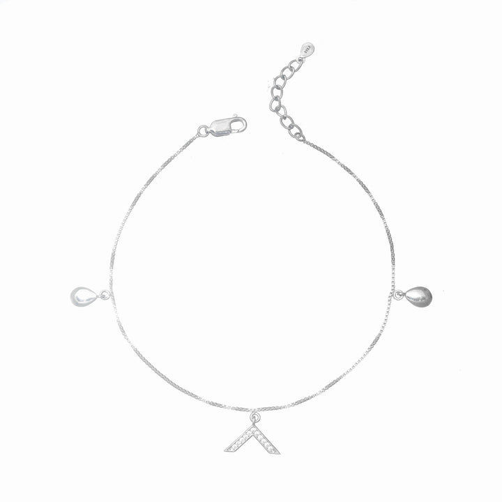 925 Sterling Silver Teardrop Charm Anklet for Women - tassyasilver.com