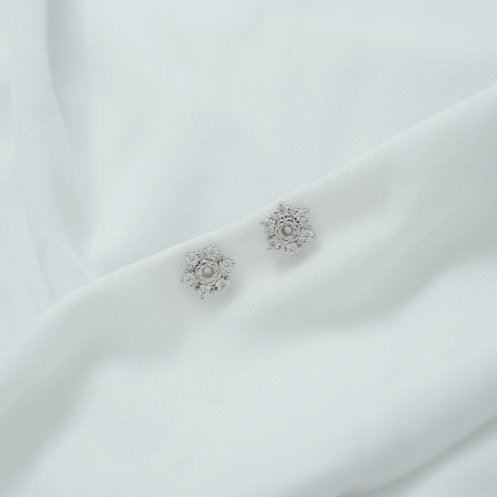 925 Sterling Silver Winter Diamond Snowflake Earrings for Women - tassyasilver.com