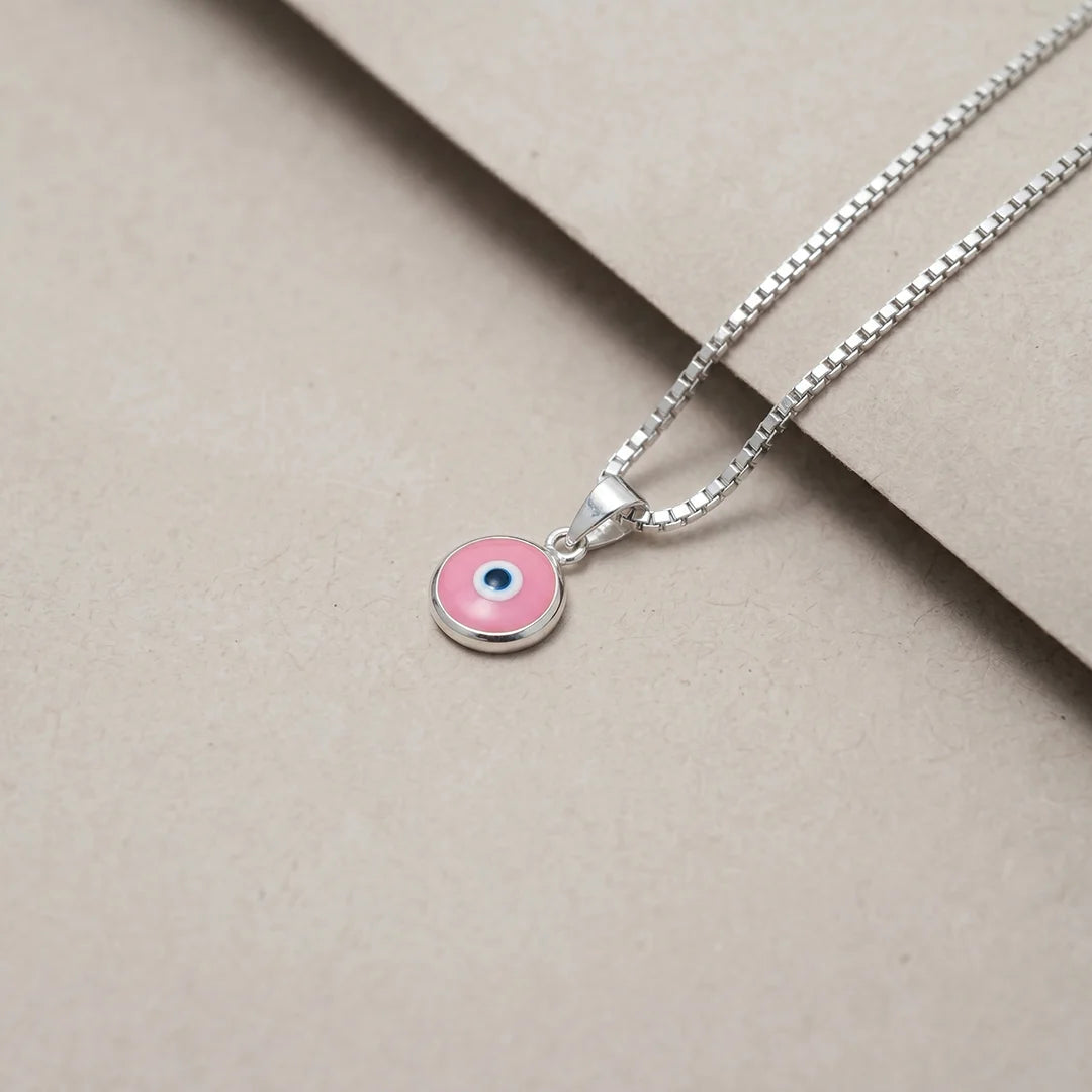 925 Silver Blush Nazar Charm Chain Pendant