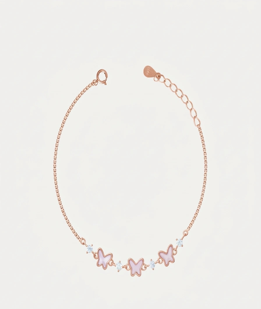 925 Silver Butterfly Sparkle Bracelet