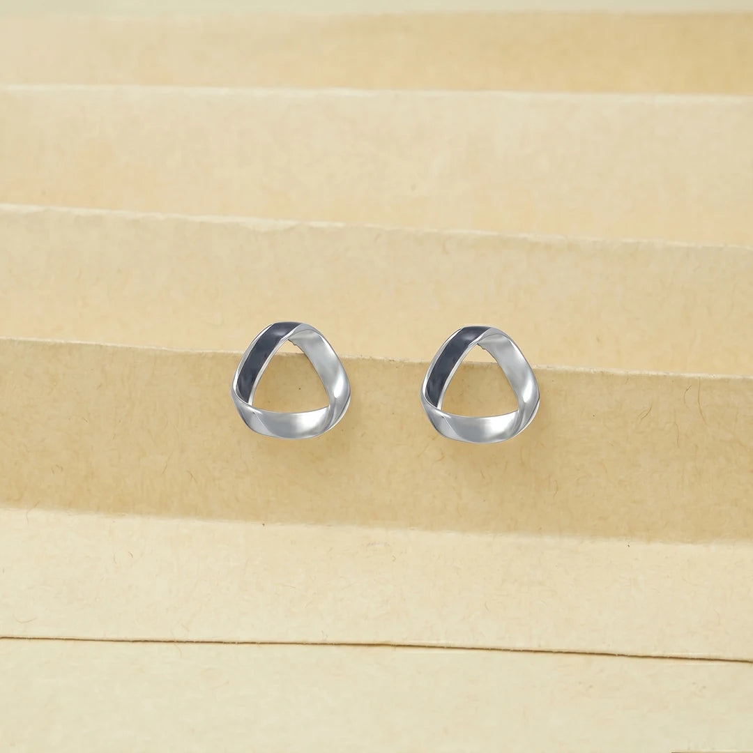 925 Silver Modern Loop Studs