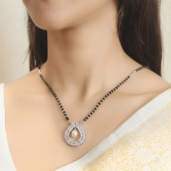 925 Silver Pearl Leaf Mangalsutra