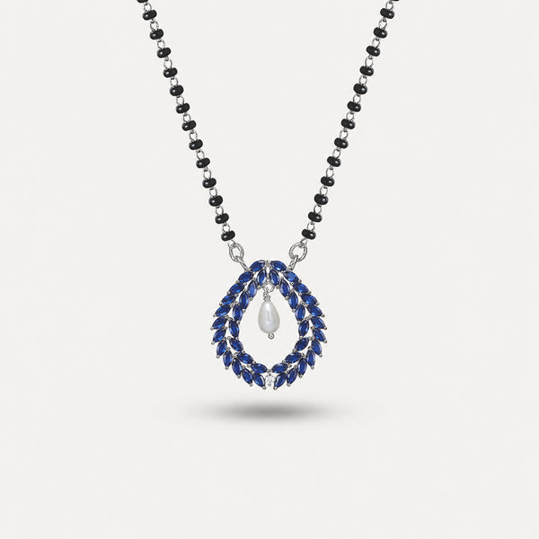 925 Silver Sapphire Pearl Vine Mangalsutra