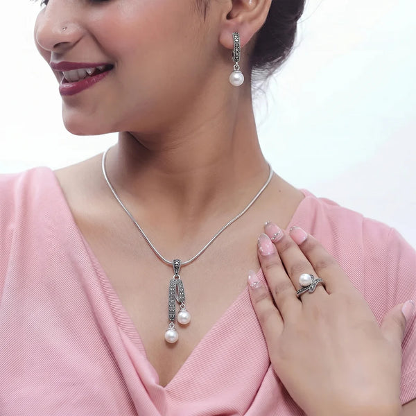 925 Silver Serpentina Noir Elegance Set