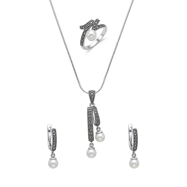 925 Silver Serpentina Noir Elegance Set