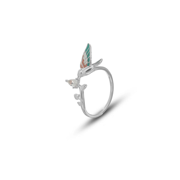 Silver Hummingbird Harmony Ring