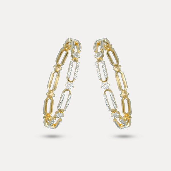 925 Sterling Golden Link Luxe Bangles For Women