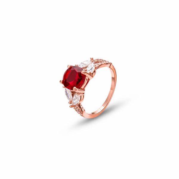 925 Silver Ruby Bloom Ring