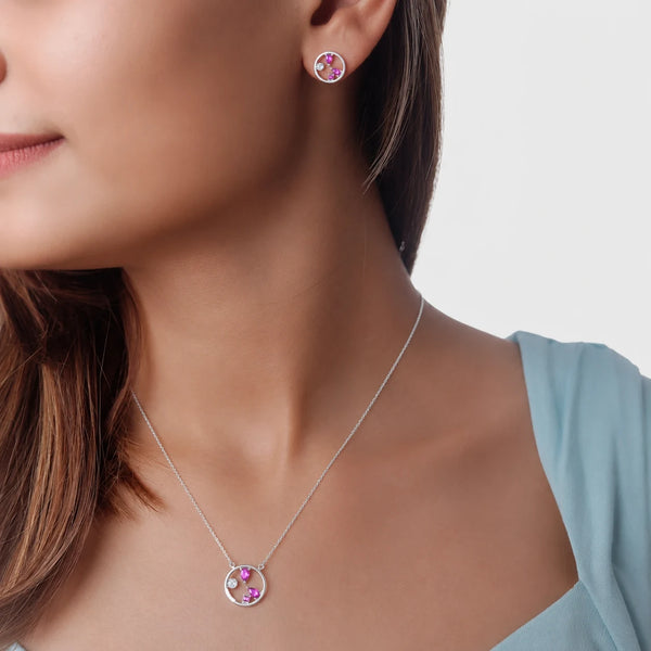 925 Silver Blush Orbit Sparkle Earring Set