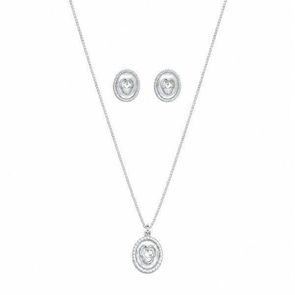925 Silver Celeste Halo Charm Earring Set