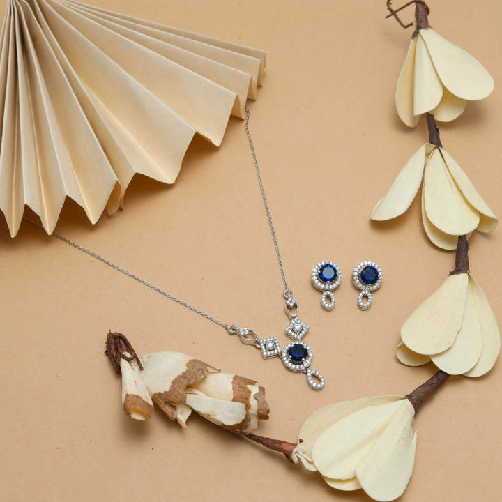 Silver Blue Haven Necklace set - tassyasilver.com