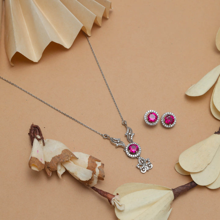 Silver Princess Petal Necklace Set - tassyasilver.com