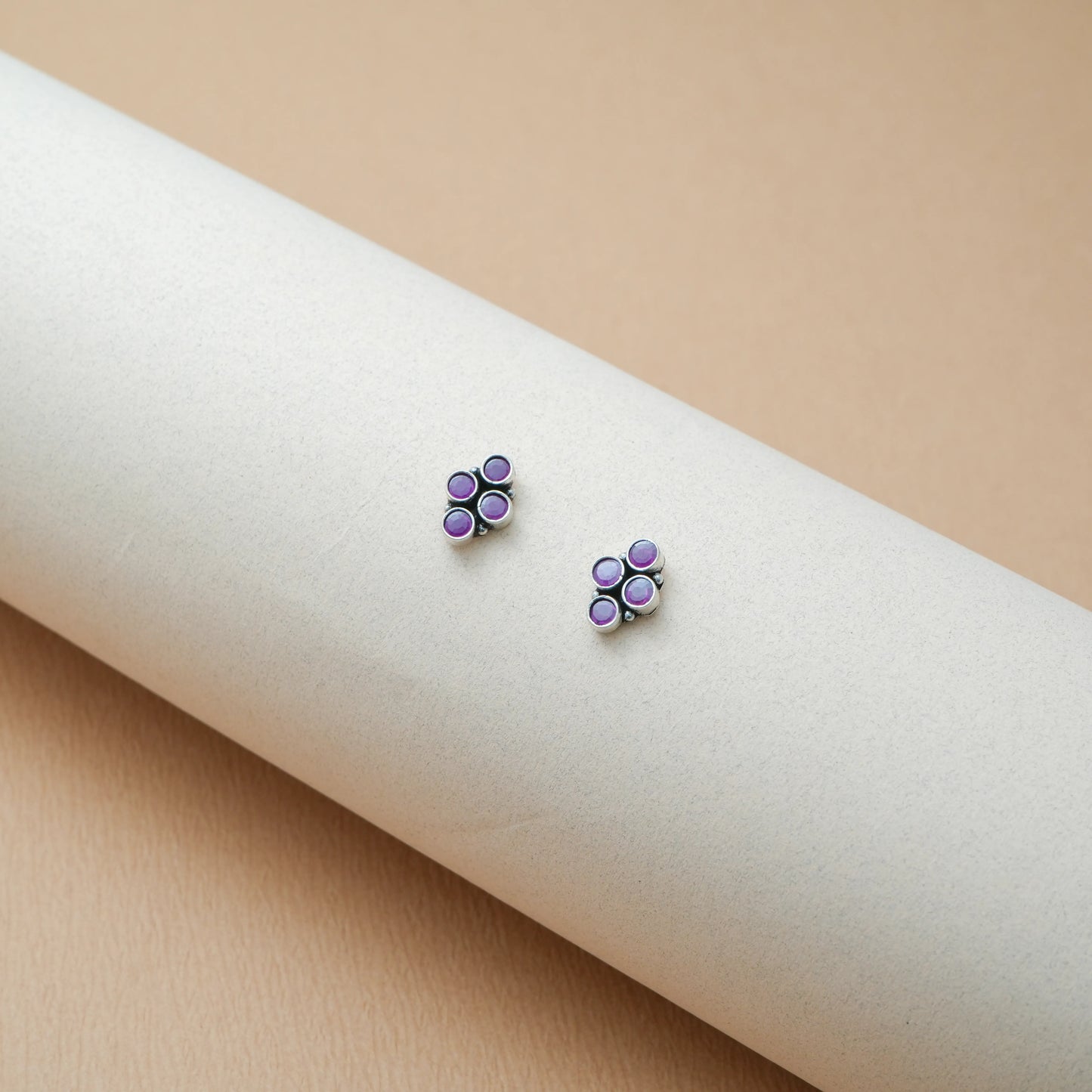 Pink Clover Stud Earrings