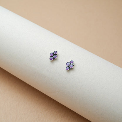 Pink Clover Stud Earrings