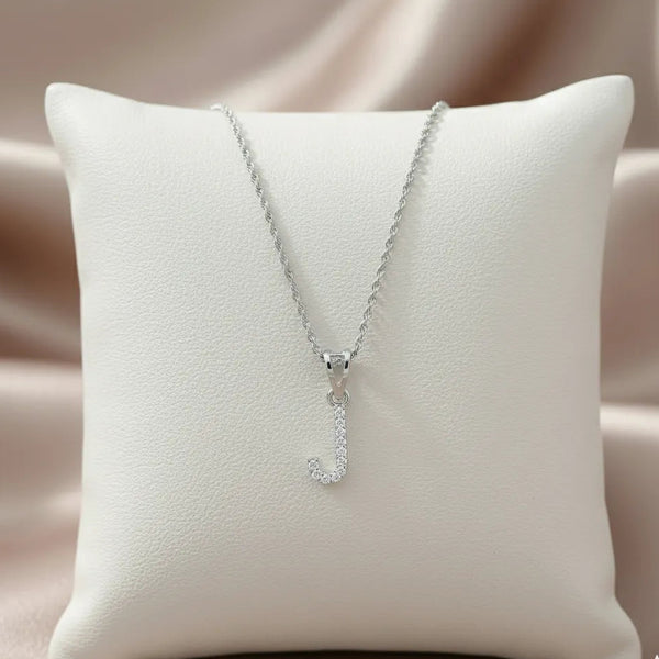 925 Silver "J" Initial Chain Pendant