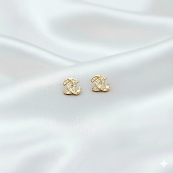 925 Silver Gold Interlock Radiance Studs