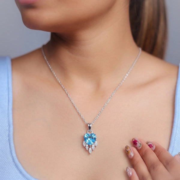 925 Silver Ocean Heart Pendant