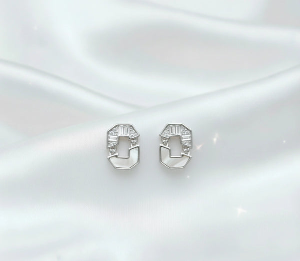 925 Silver Glacial Facet Studs