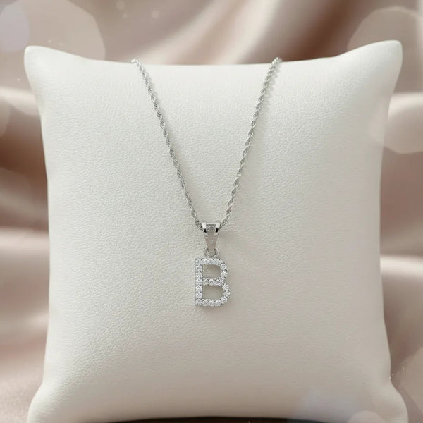 925 Silver "B" Initial Chain Pendant