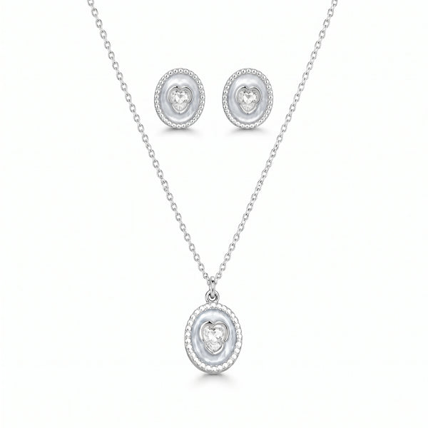 925 Silver Celeste Halo Charm Earring Set
